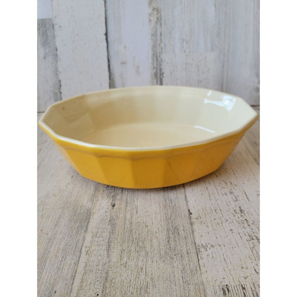 McCoy casserole dish 7071 oven‎ vintage USA yellow